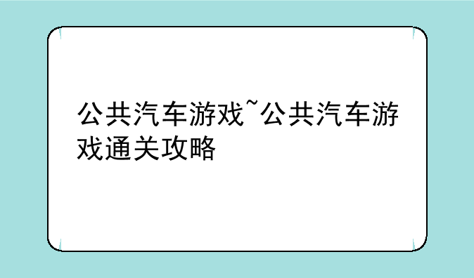 公共汽车游戏~公共汽车游戏通关攻略